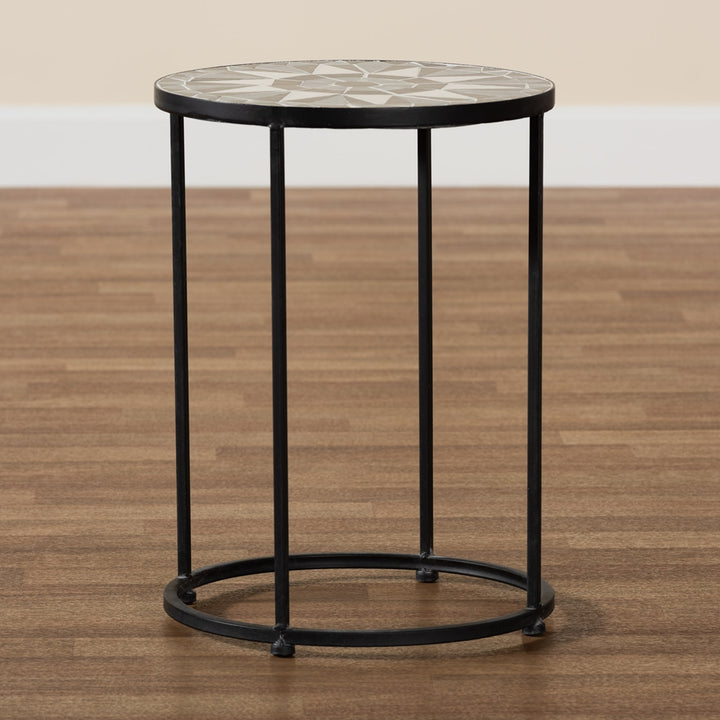 Baxton Studio Kaden Black Metal Side Table