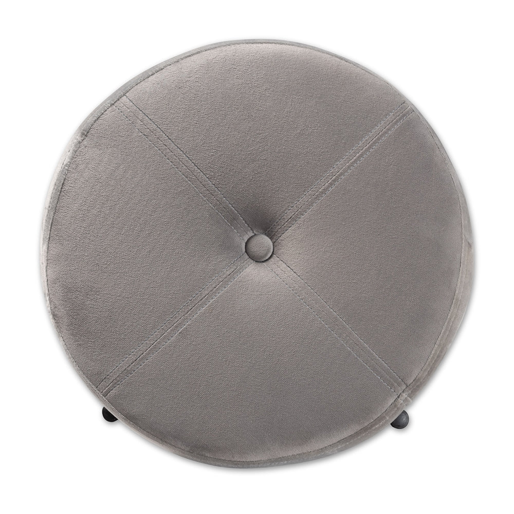 Malina Grey Velvet & Gold Storage Ottoman