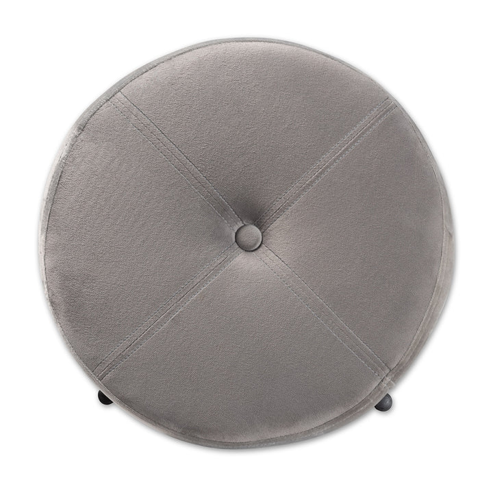 Malina Grey Velvet & Gold Storage Ottoman