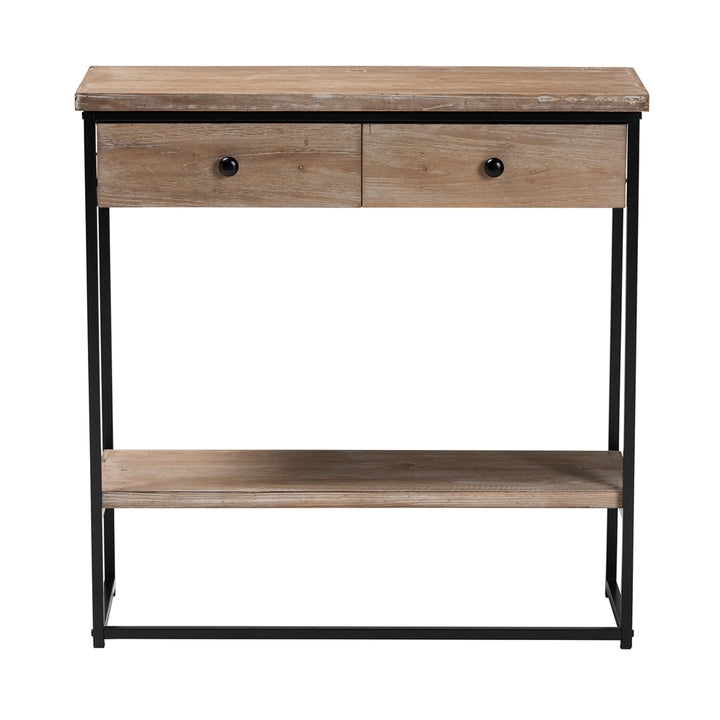 Silas Modern Industrial Natural Brown Console Table