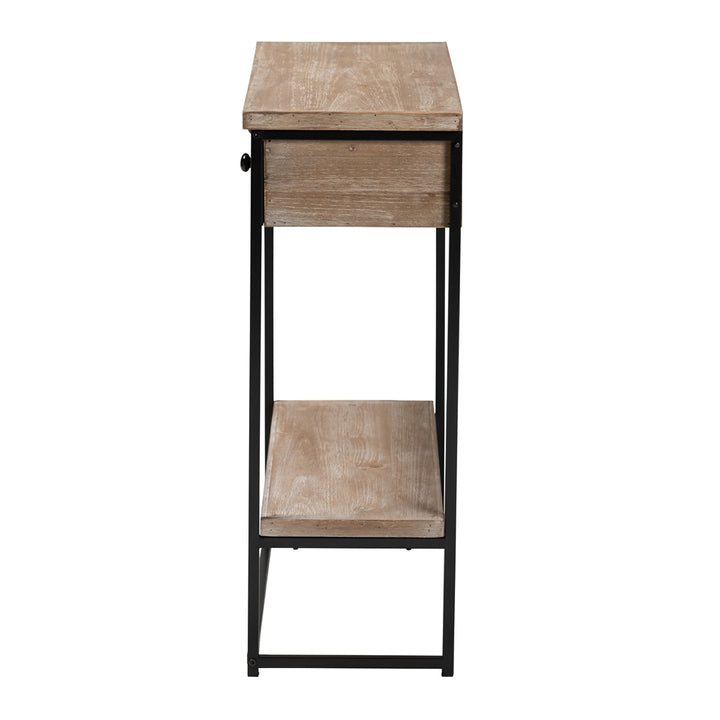 Silas Modern Industrial Natural Brown Console Table
