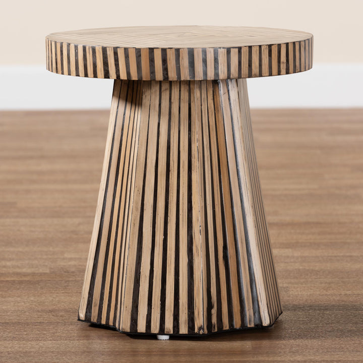 Baxton Studio Devika Modern Bohemian Bamboo End Table