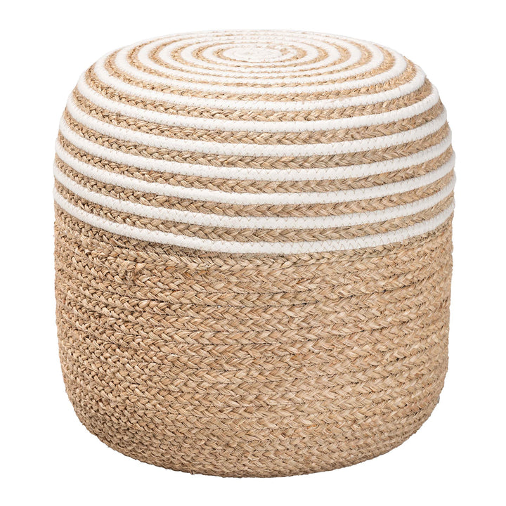 Bali & Pari Nequiel Modern Bohemian Woven Rope Ottoman