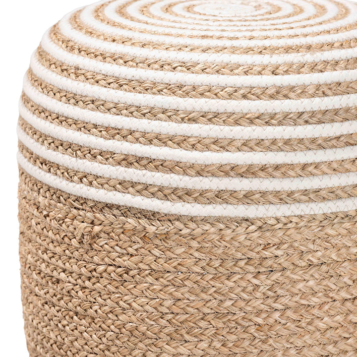 Bali & Pari Nequiel Modern Bohemian Woven Rope Ottoman