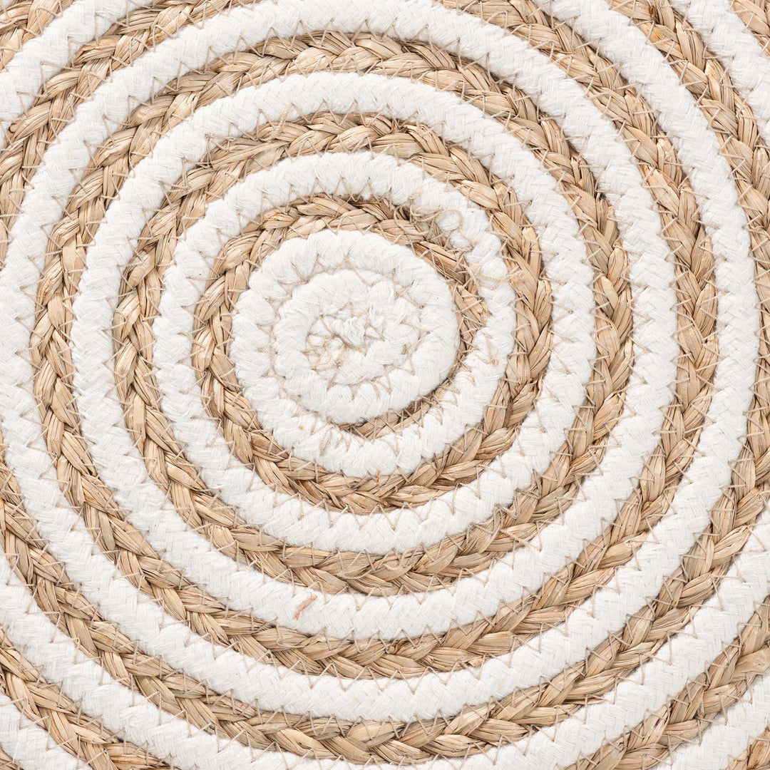 Bali & Pari Nequiel Modern Bohemian Woven Rope Ottoman