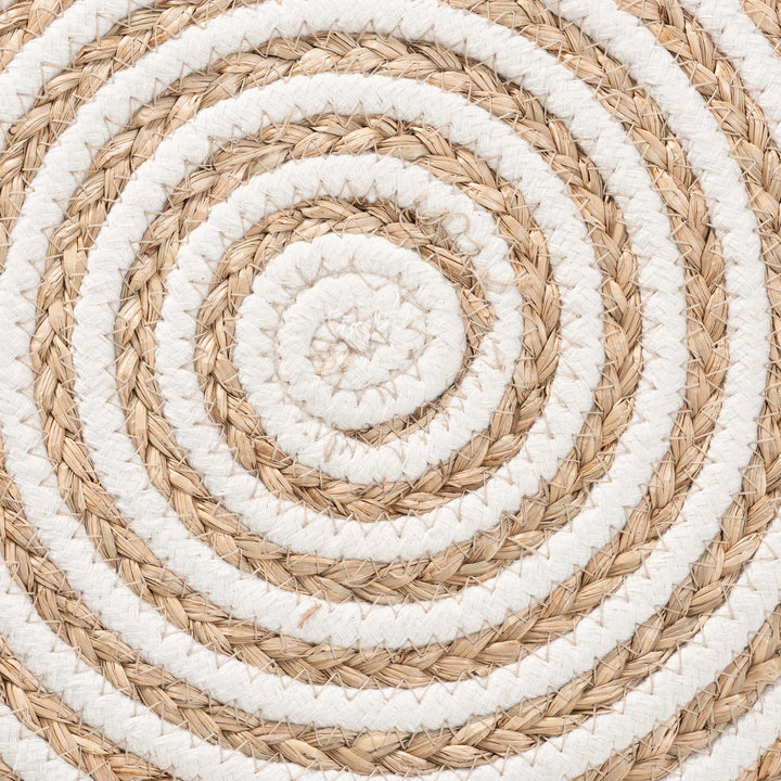 Bali & Pari Nequiel Modern Bohemian Woven Rope Ottoman