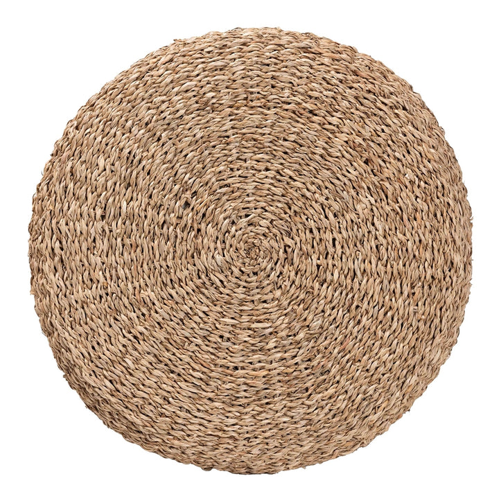 Bali & Pari Wickham Modern Bohemian Natural Brown Seagrass Ottoman