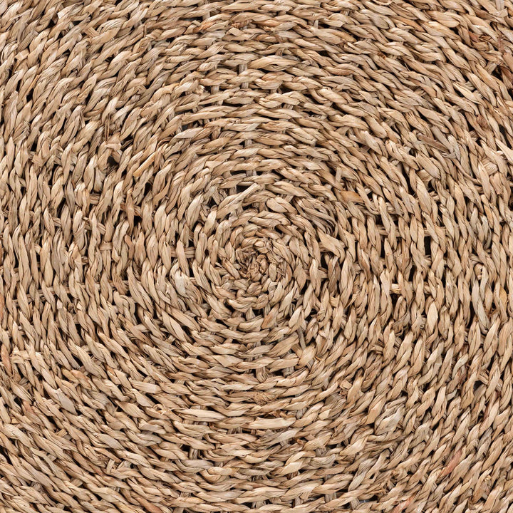 Bali & Pari Wickham Modern Bohemian Natural Brown Seagrass Ottoman