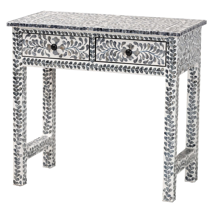 Diata Coastal Mother of Pearl Capiz Shell Console Table