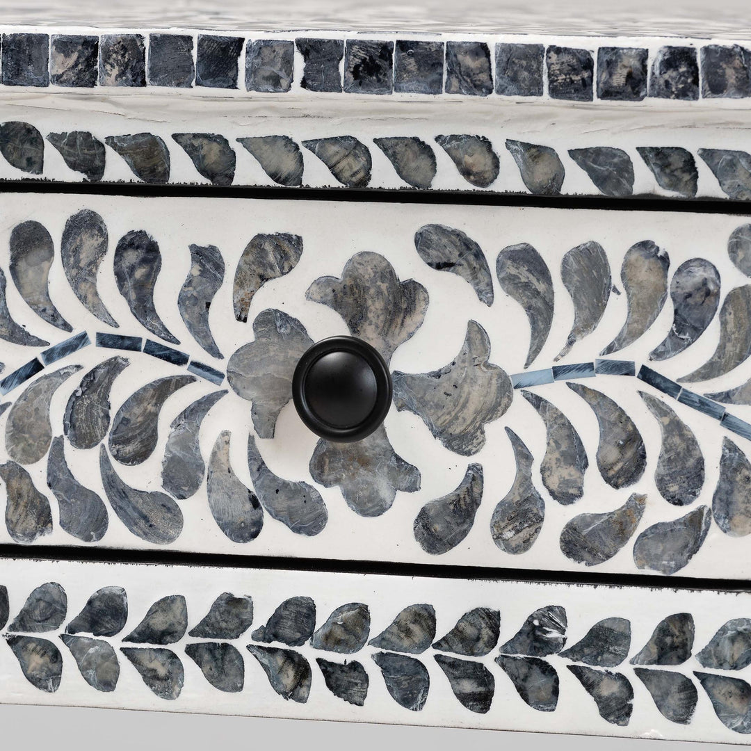 Diata Coastal Mother of Pearl Capiz Shell Console Table