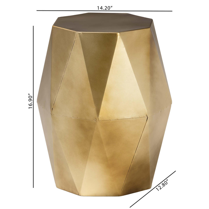 Baxton Studio Salman Geometric Bronze Accent Table