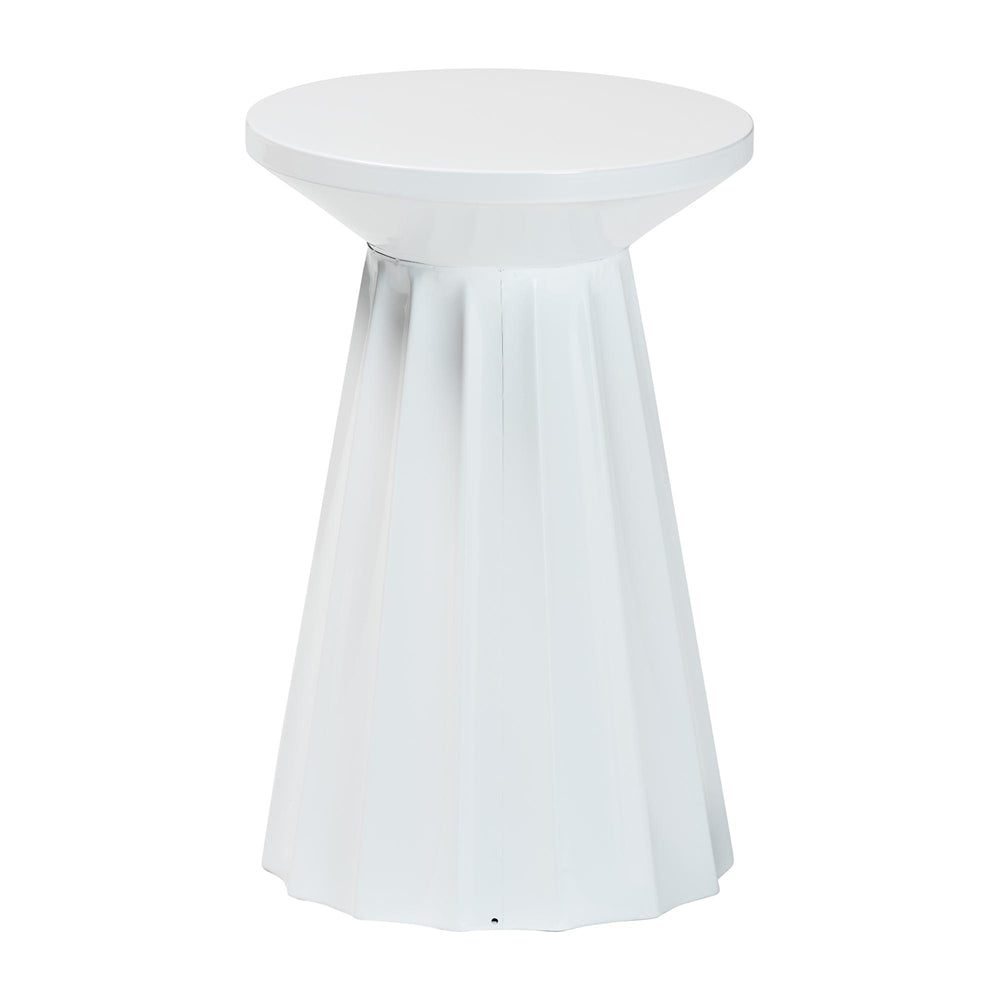 Baxton Studio Ulmer Metal Scalloped Side Table