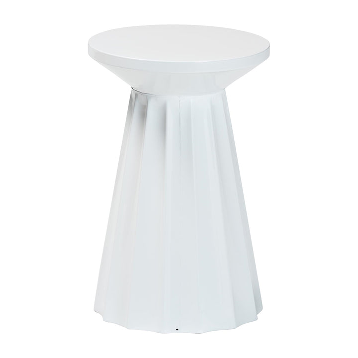 Baxton Studio Ulmer Metal Scalloped Side Table