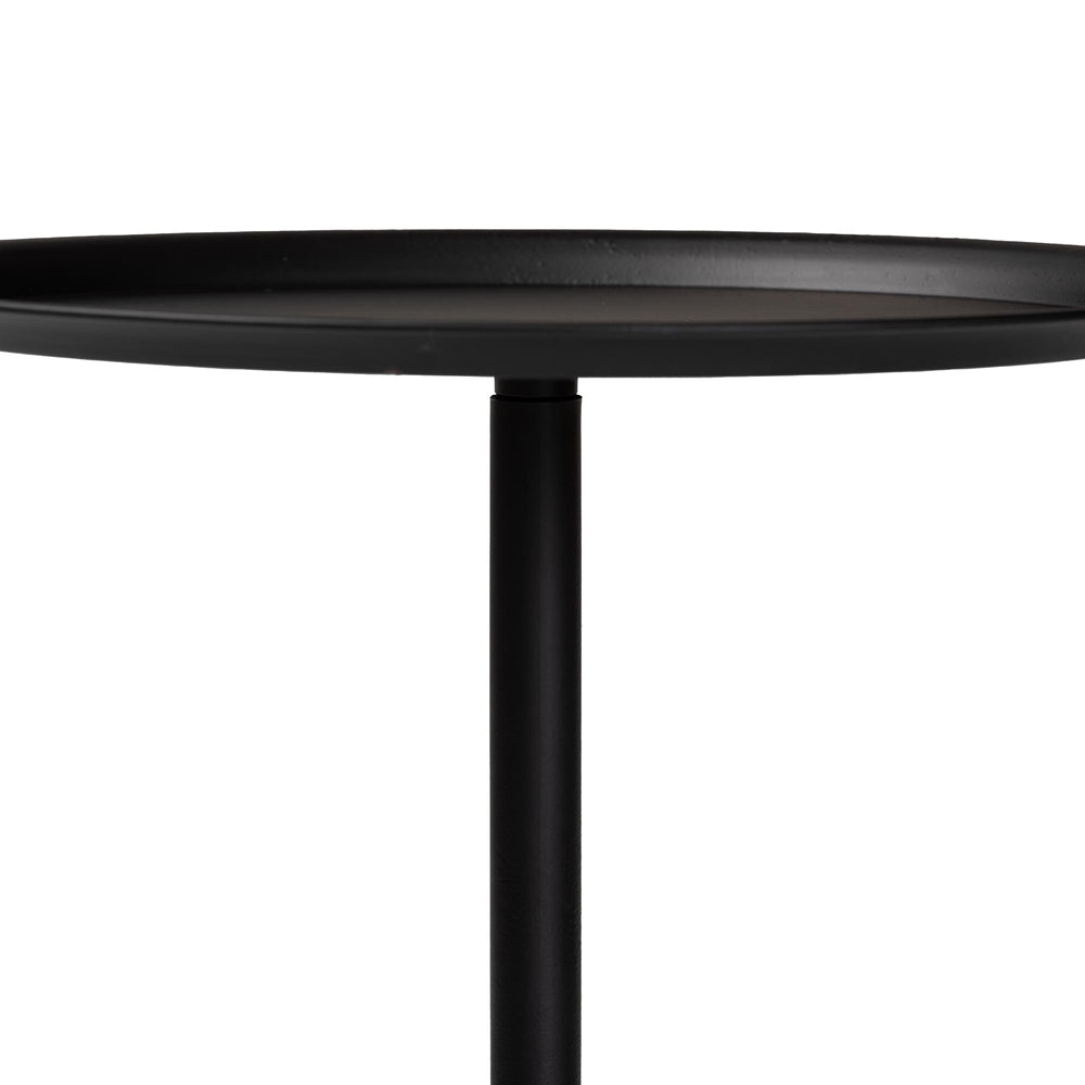 Baxton Studio Webb Black Metal Pedestal Side Table