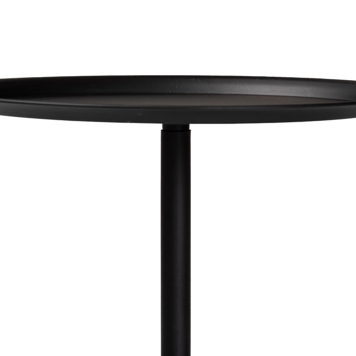 Baxton Studio Webb Black Metal Pedestal Side Table
