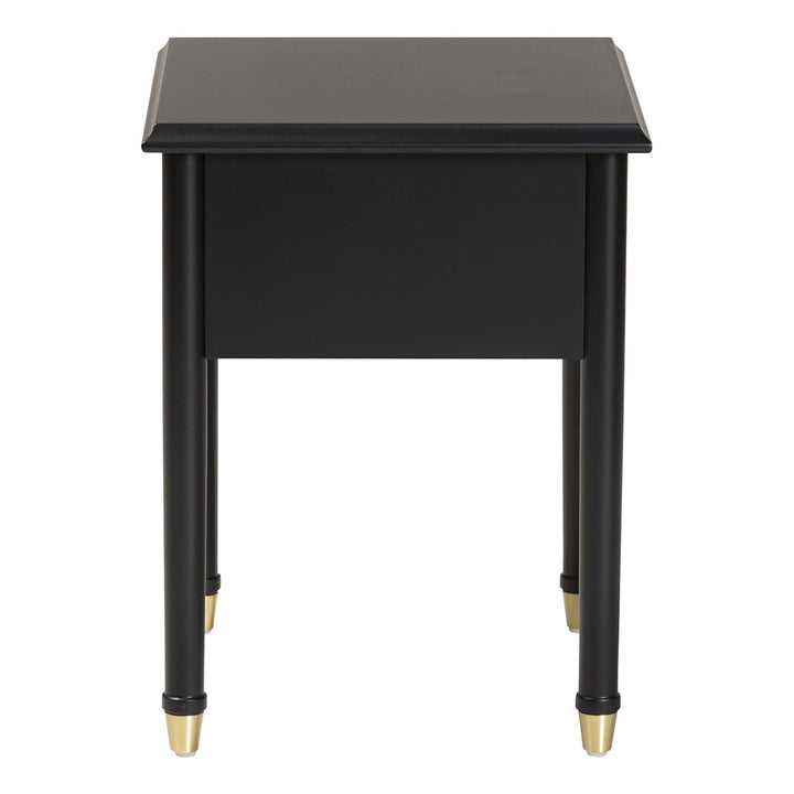 Tamra Black Wood Nightstand with Pullout Shelf