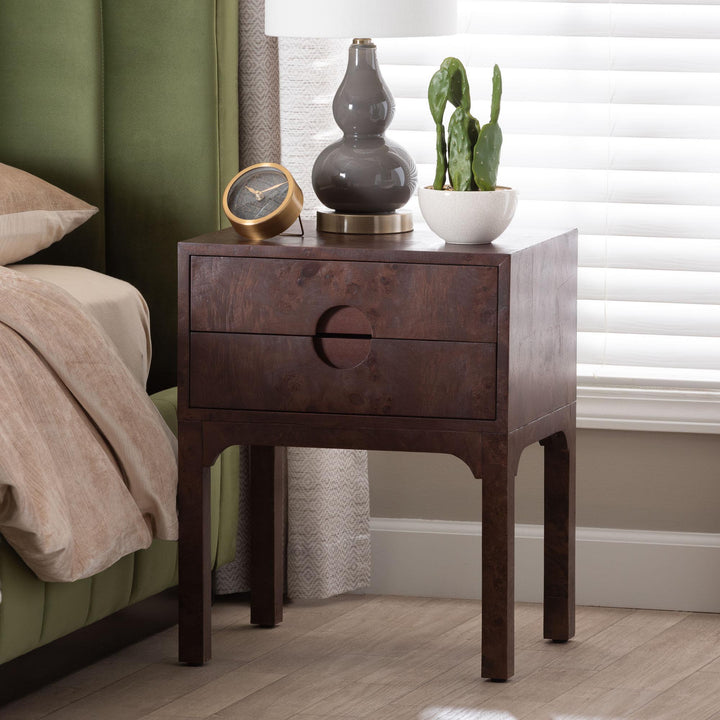 Bali & Pari Kayla Real Burl Wood Side Table