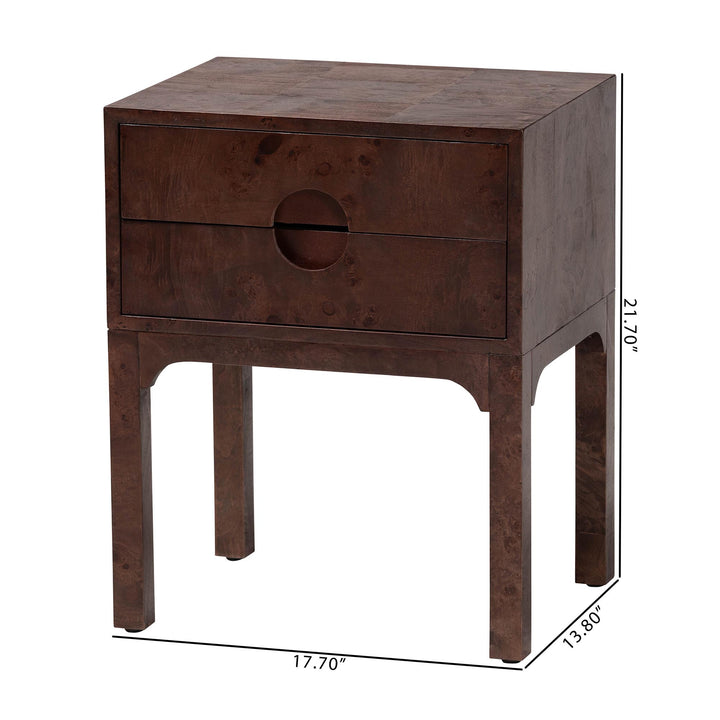 Bali & Pari Kayla Real Burl Wood Side Table