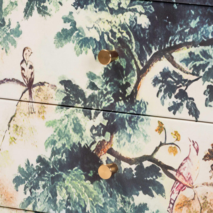 Adeline End Table with Printed Nature Motif