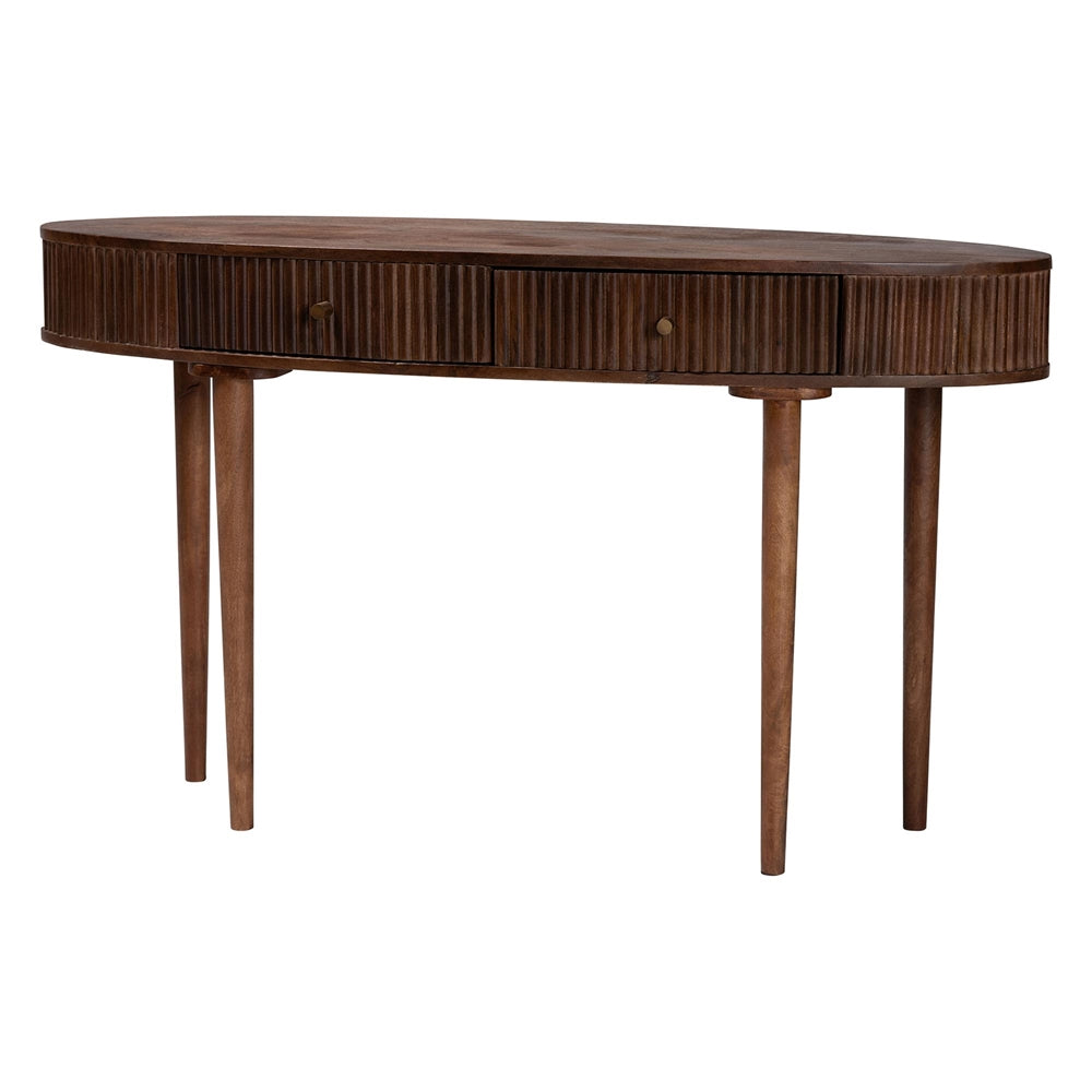 Linore Fluted Wood Console Table