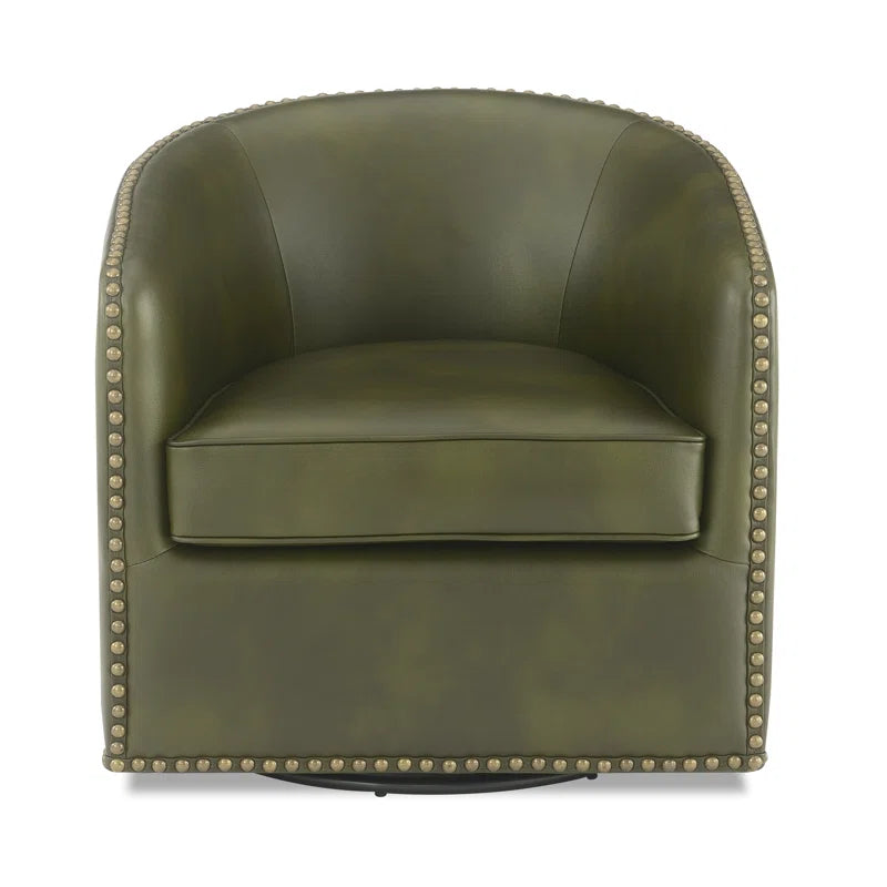 Gatwick Faux Leather Swivel Barrel Chair