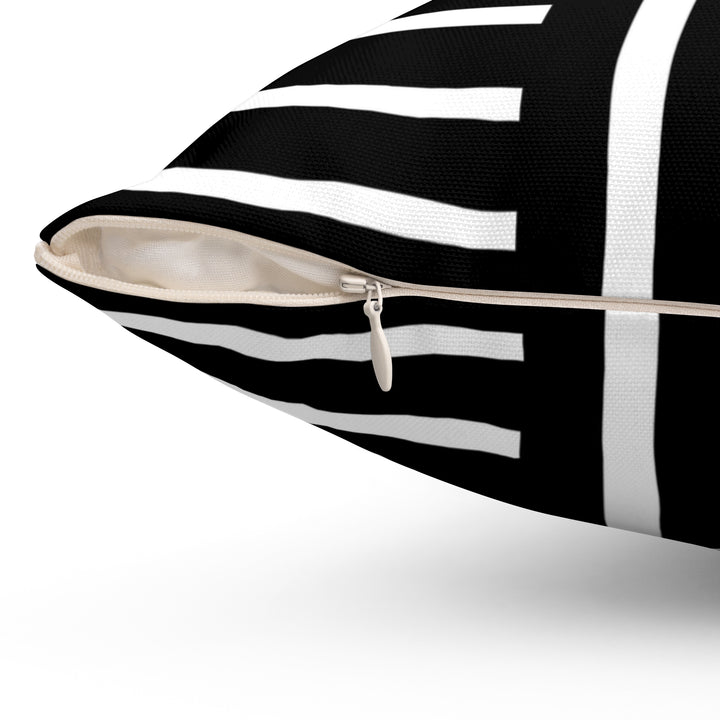 Black and White Double Striped Pillow