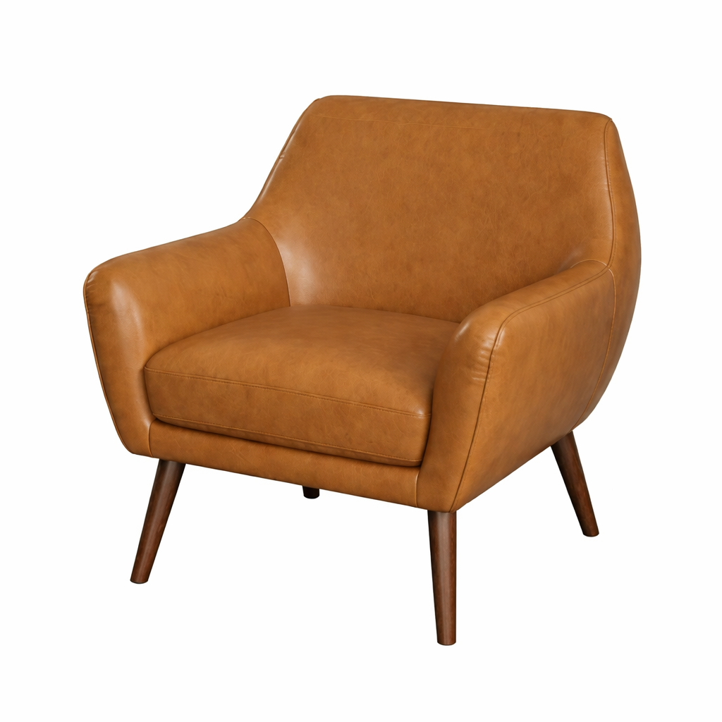 Panom Tan Leather Lounge Chair