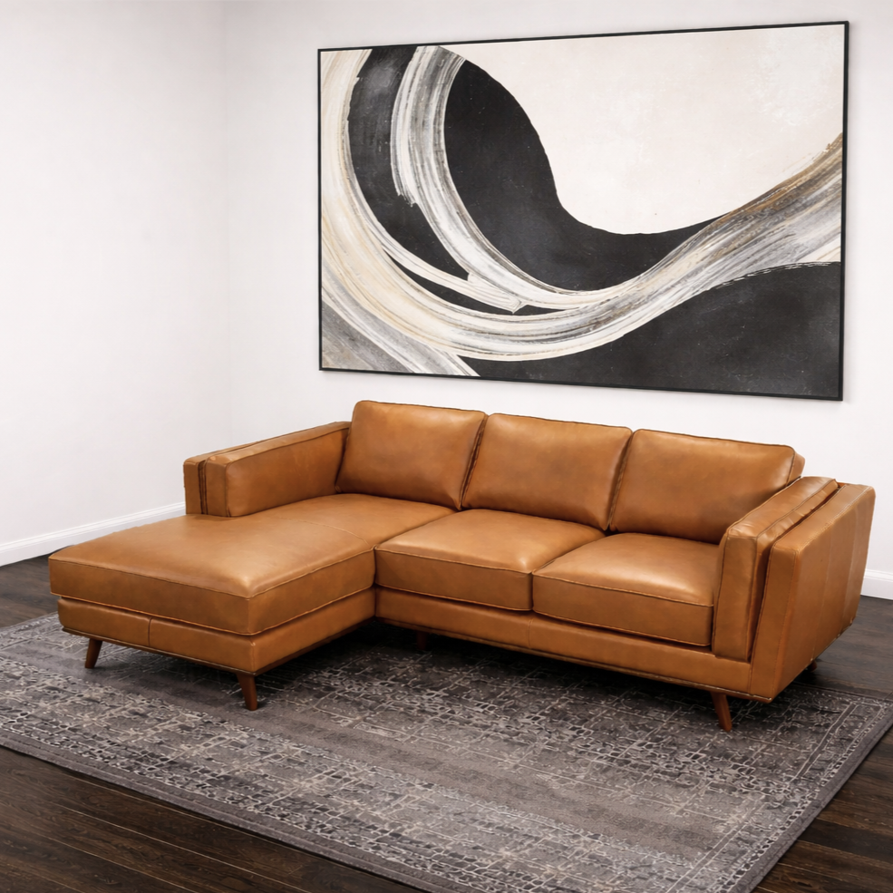 Chase Genuine Leather Sectional Left Facing