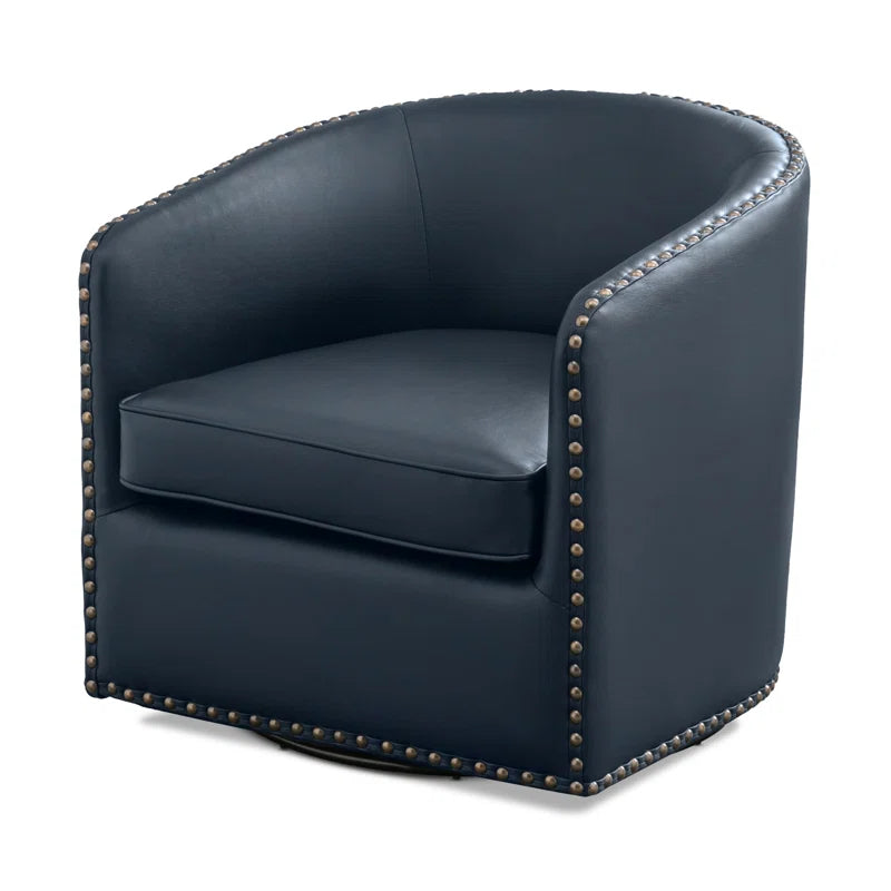 Gatwick Faux Leather Swivel Barrel Chair