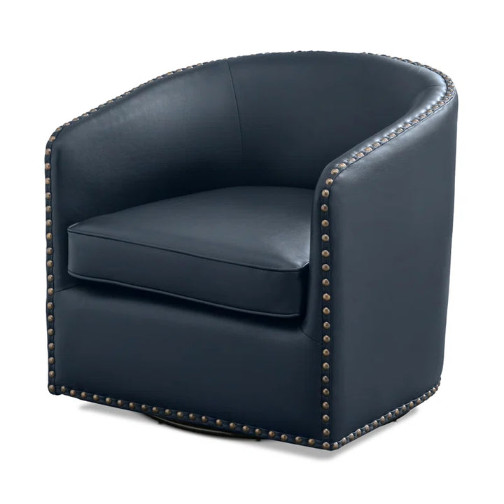 Gatwick Faux Leather Swivel Barrel Chair