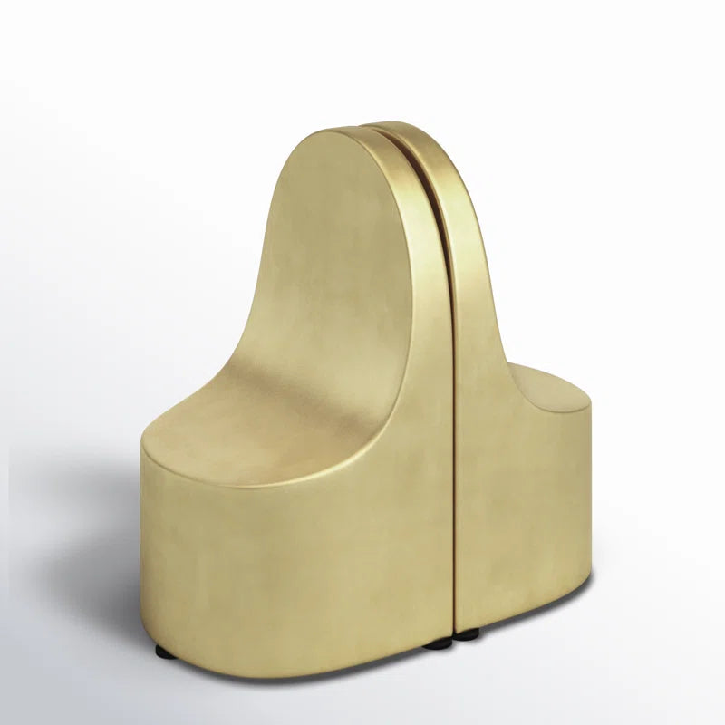 Modern Glam Ceramic Bookends Contemporary Simple Gold Bookend Set - 4" X 3" X 6"