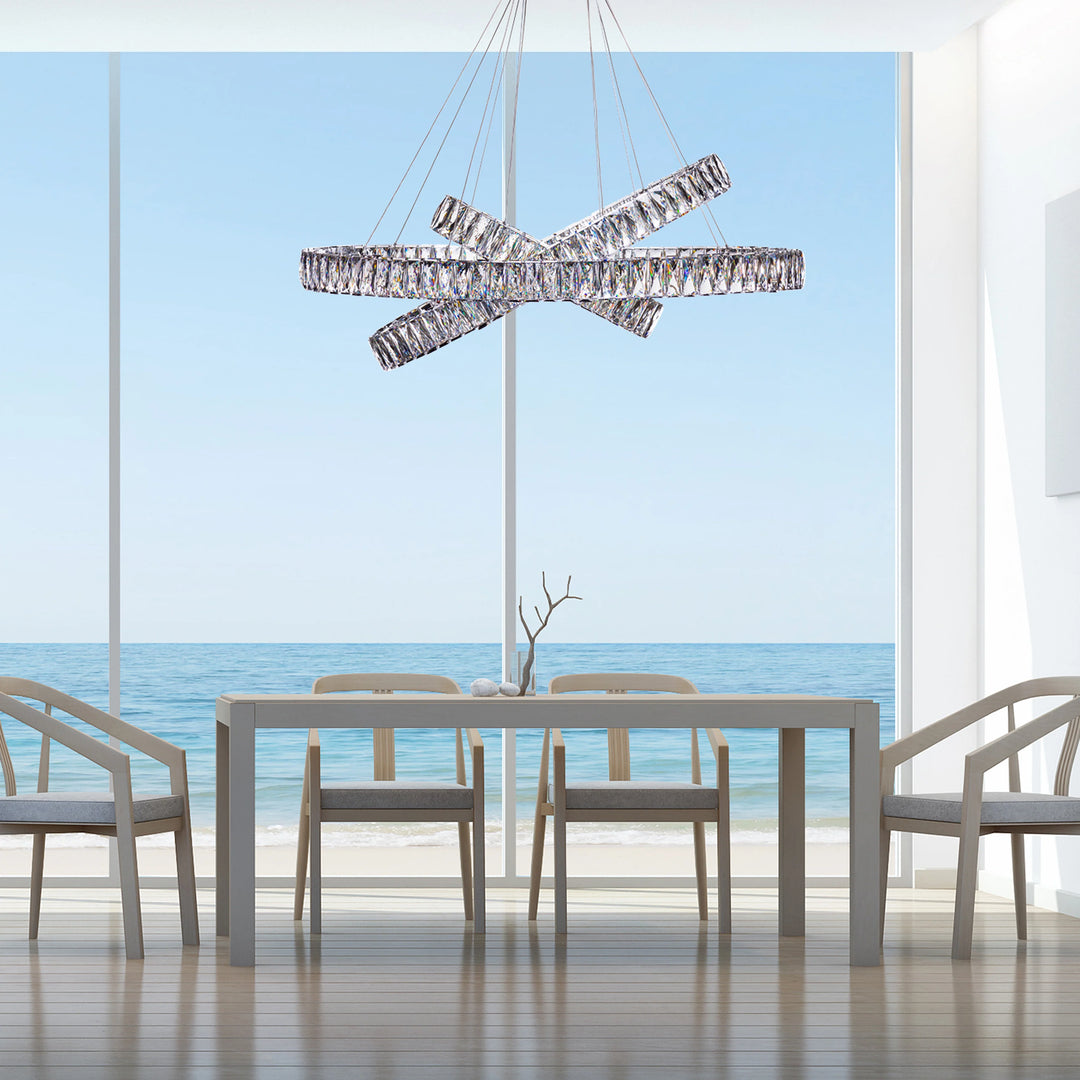 Crystal Elegance LED Chandelier 3 Ovals