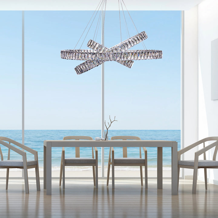 Crystal Elegance LED Chandelier 3 Ovals