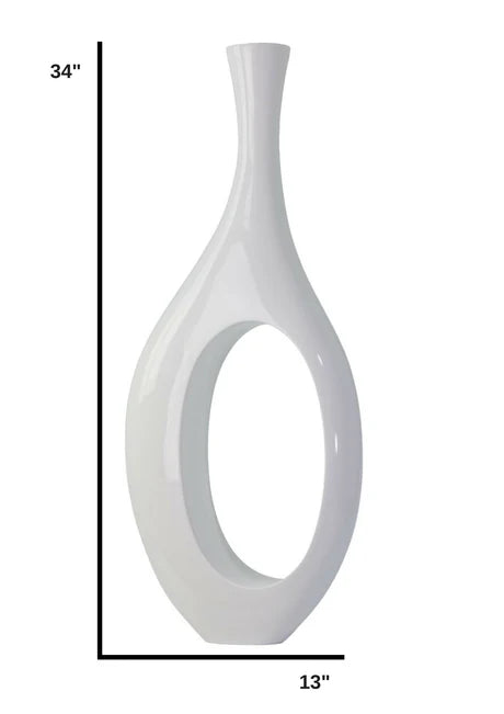 Trombone Vase – Small White