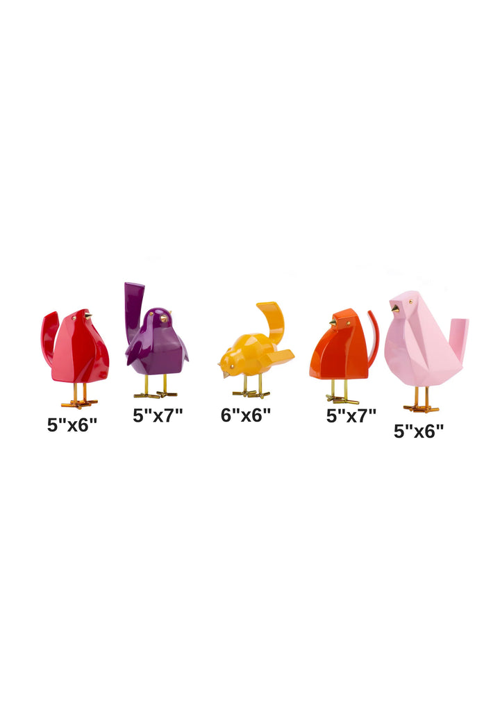 SET OF FIVE BIRD SCULPTURES // MULTI-COLOR