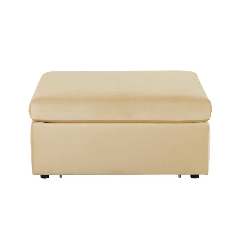 Champagne Velvet Modular Ottoman