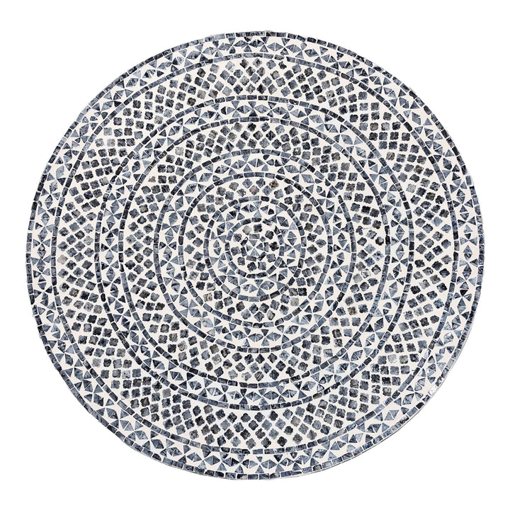 Idra Coastal Black and White Mother of Pearl Capiz Shell Coffee Table
