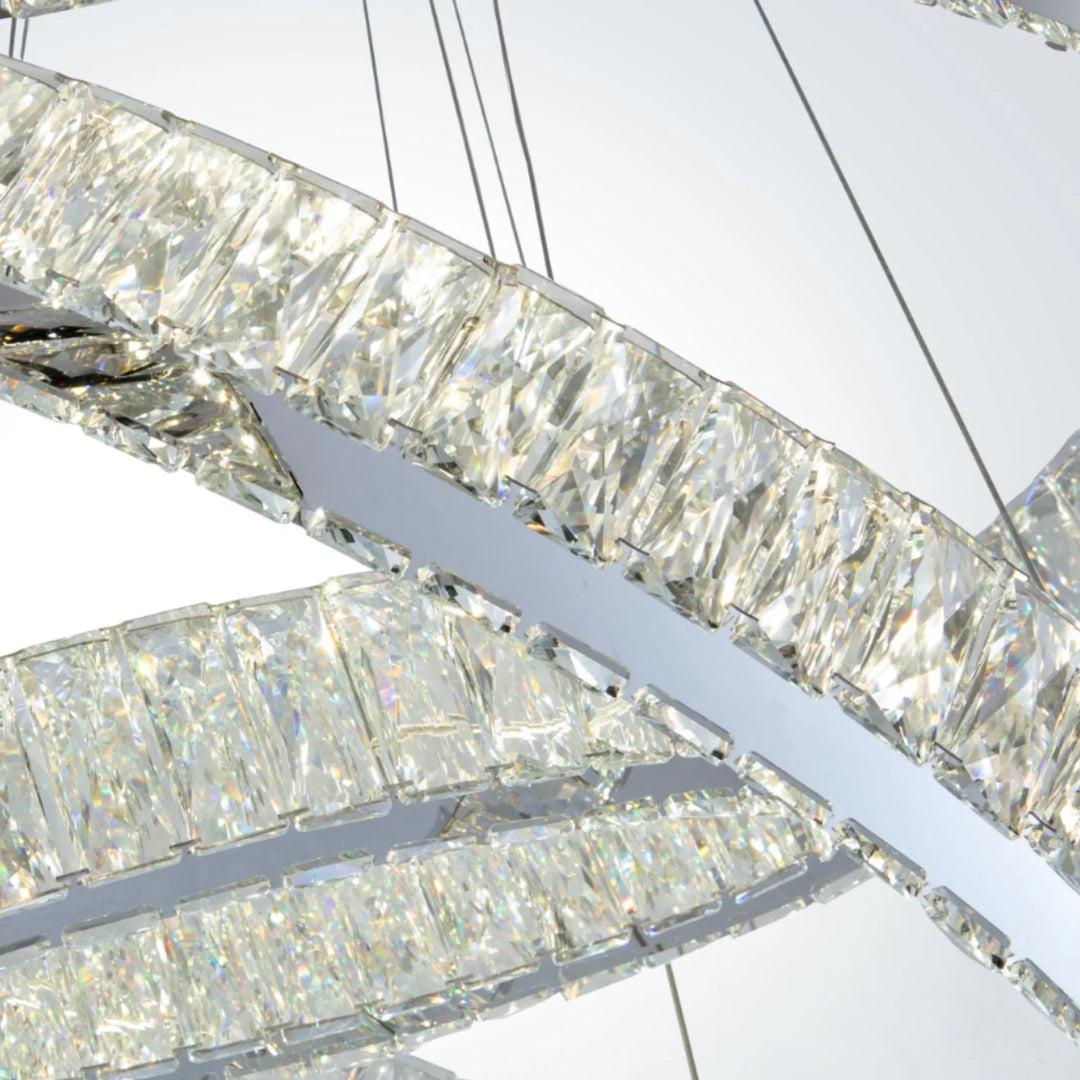 Crystal Elegance LED Chandelier 3 Ovals