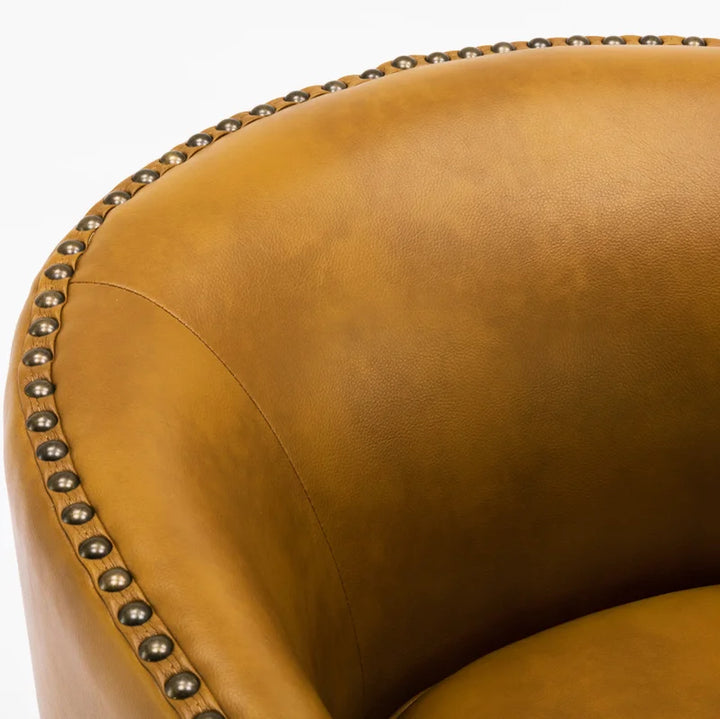 Gatwick Faux Leather Swivel Barrel Chair