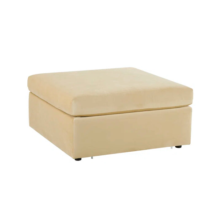 Champagne Velvet Modular Ottoman