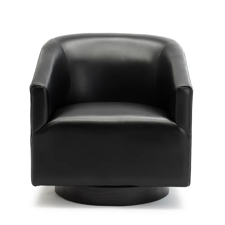 Hall Faux Leather Swivel Barrel Chair