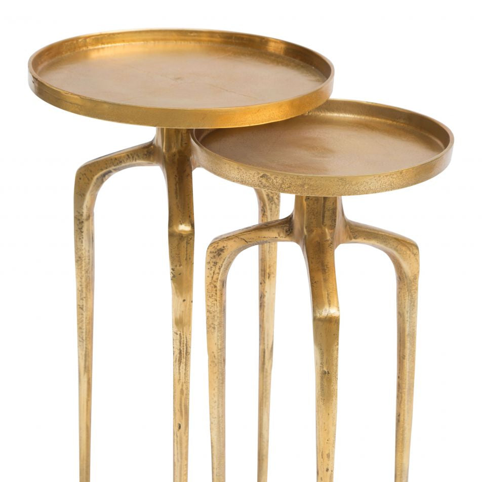 Como Accent Table Set Antique Gold