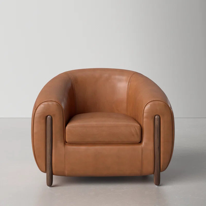 Bruno Leather Barrel Chair