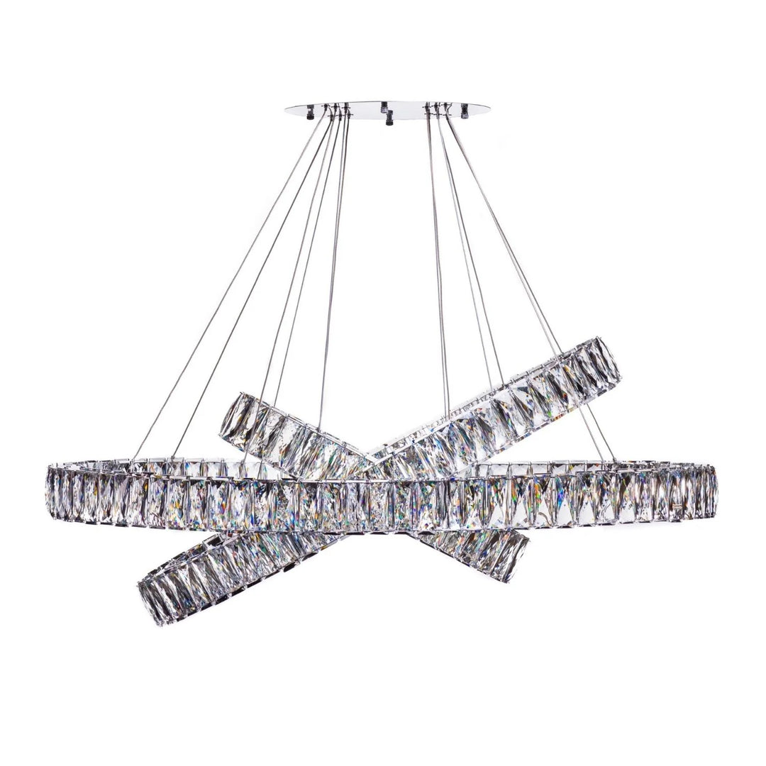 Crystal Elegance LED Chandelier 3 Ovals