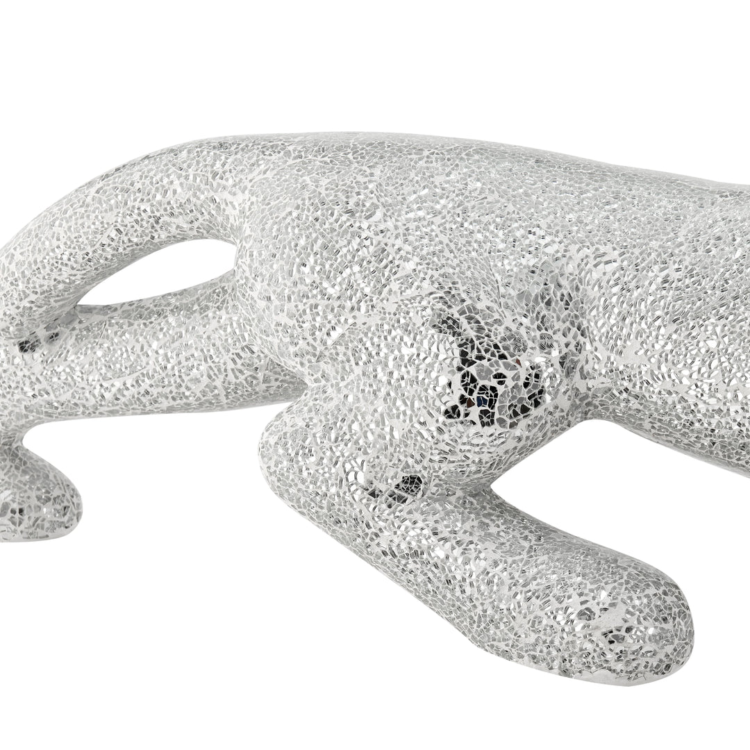 Boli Panther Sculpture. Glass and Chrome