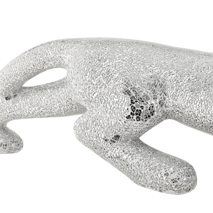 Boli Panther Sculpture. Glass and Chrome