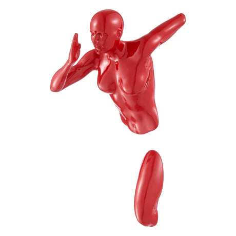 Runner Woman 13" Wall Sculpture – Red