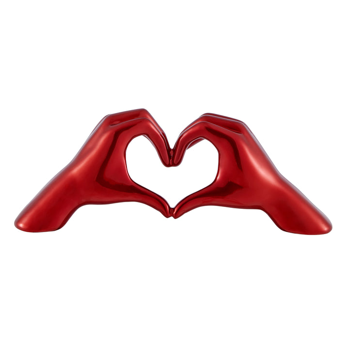 Heart Hands. Metallic Red