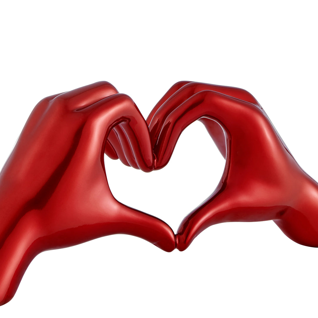 Heart Hands. Metallic Red