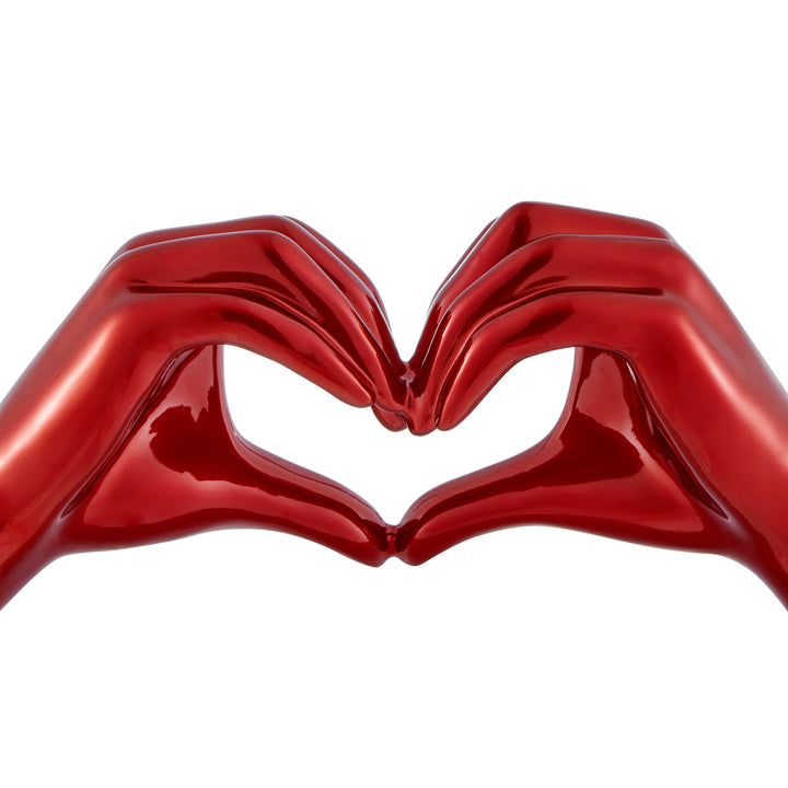 Heart Hands. Metallic Red